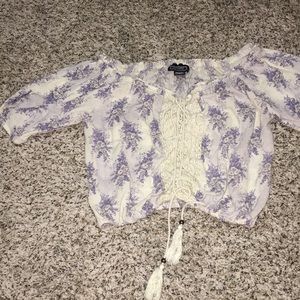 Over the shoulder cropped shirt